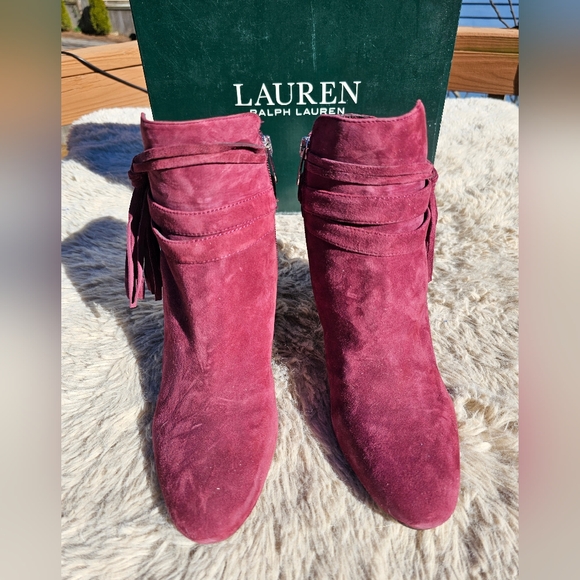 Ralph Lauren Red Booties with Tassle - Picture 2 of 5